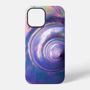 Seashell tropical mother of pearl look purple pink iPhone 12 case
