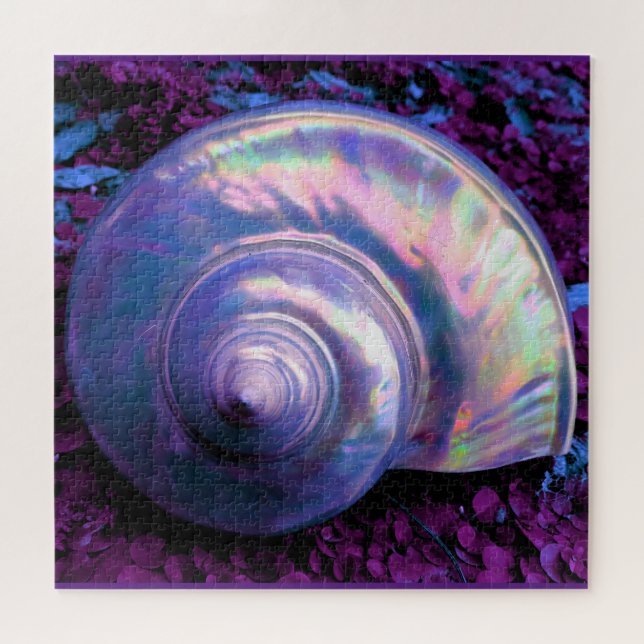 Seashell tropical opalescent mother of pearl jigsaw puzzle (Horizontal)