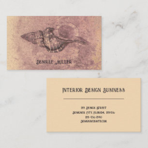 Seashell Vintage Ocean Beach Theme Texture Business Card