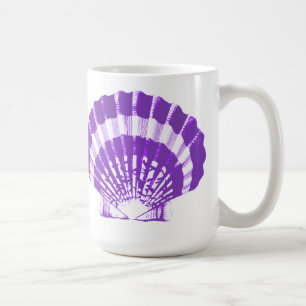 Seashell - violet and white coffee mug
