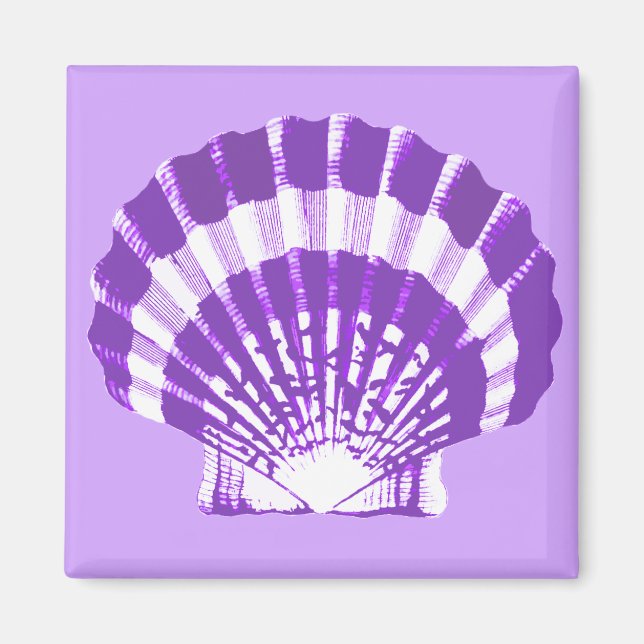 Seashell - violet and white magnet (Front)