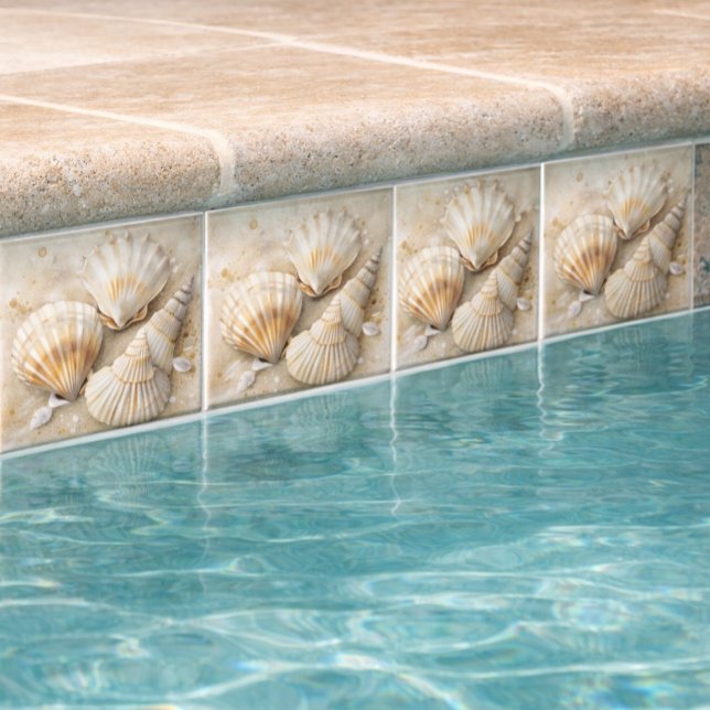 Seashell Watercolor Coastal  Tile (Creator Uploaded)