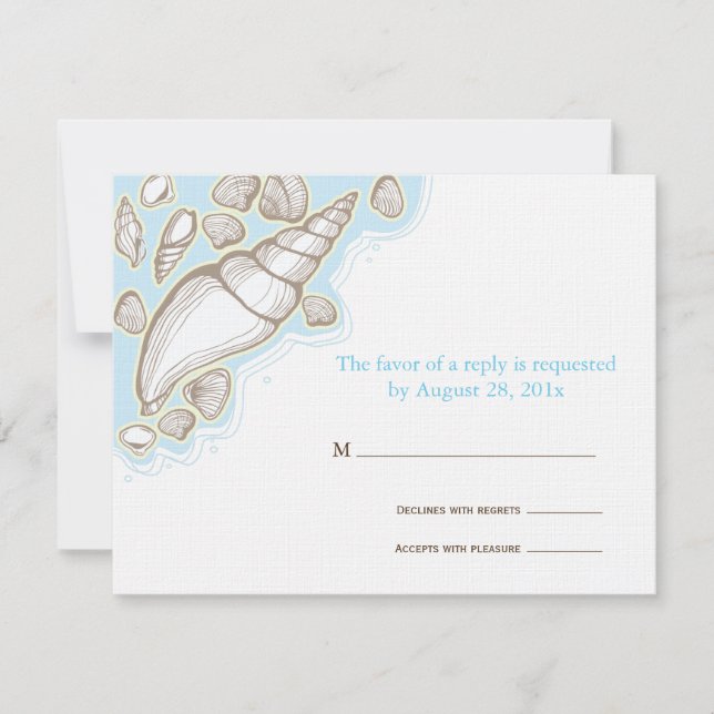 Seashell Wedding Response Card (Front)