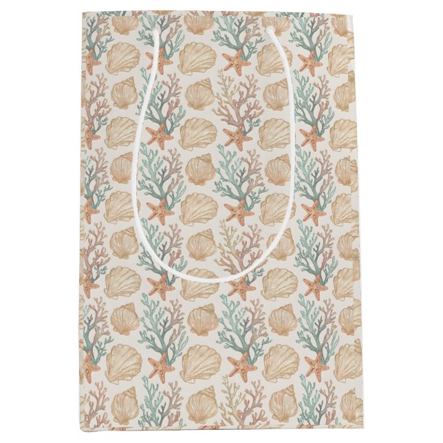 Seashells and Coral Medium Gift Bag (Front)
