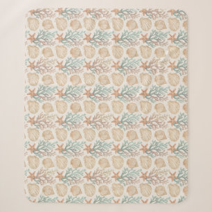 Seashells and Coral Sherpa Blanket
