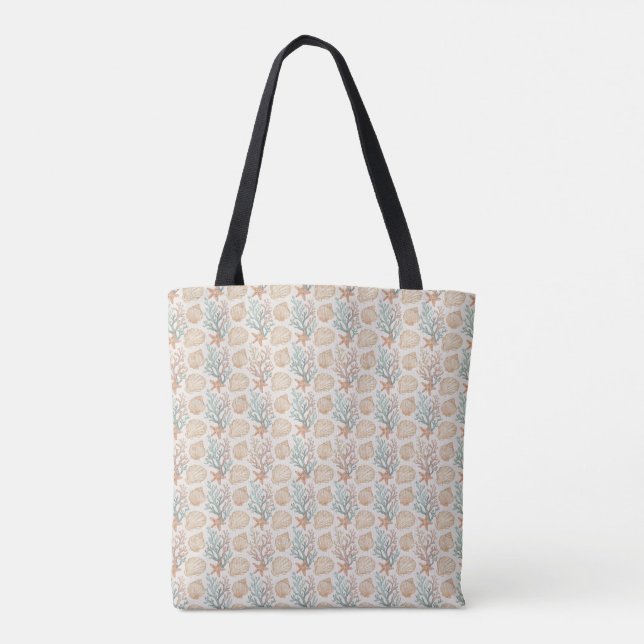 Seashells and Coral Tote Bag (Back)