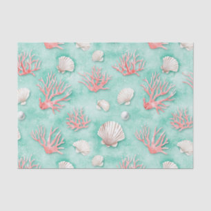 Seashells and Ocean Waves Pattern (12) Tissue Paper