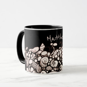 seashells and pebbles bone china mug