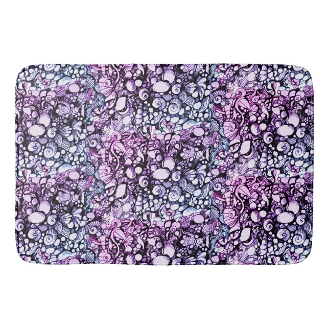 seashells and pebbles  short table runner bath mat (Front)