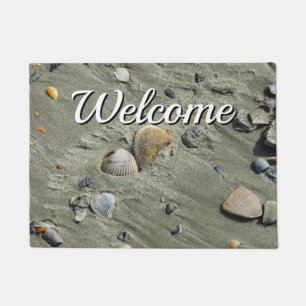 Seashells And Sand Welcome Doormat