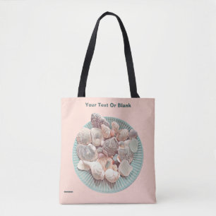 Seashells and Sea Glass Wood Wall Art Grocery Bag