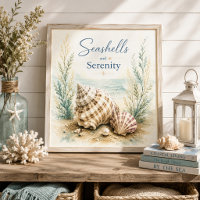 Seashells and Serenity Bathroom Wall Art
