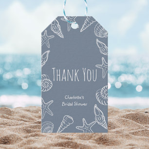 Seashells and Star Fish Bridal Shower Thank You Gift Tags
