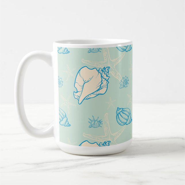 seashells and starfish coffee mug (Left)