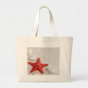 seashells and starfish large tote bag