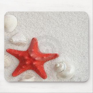 seashells and starfish mouse pad