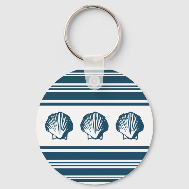 Seashells and stripes key ring (Front)