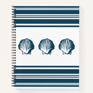 Seashells and stripes notebook