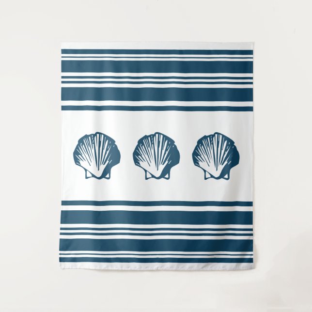 Seashells and stripes tapestry (Front)