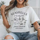 Seashells and Wedding Bells Bachelorette Bach Club T-Shirt<br><div class="desc">Seashells and Wedding Bells Bachelorette Bach Club T-Shirt</div>