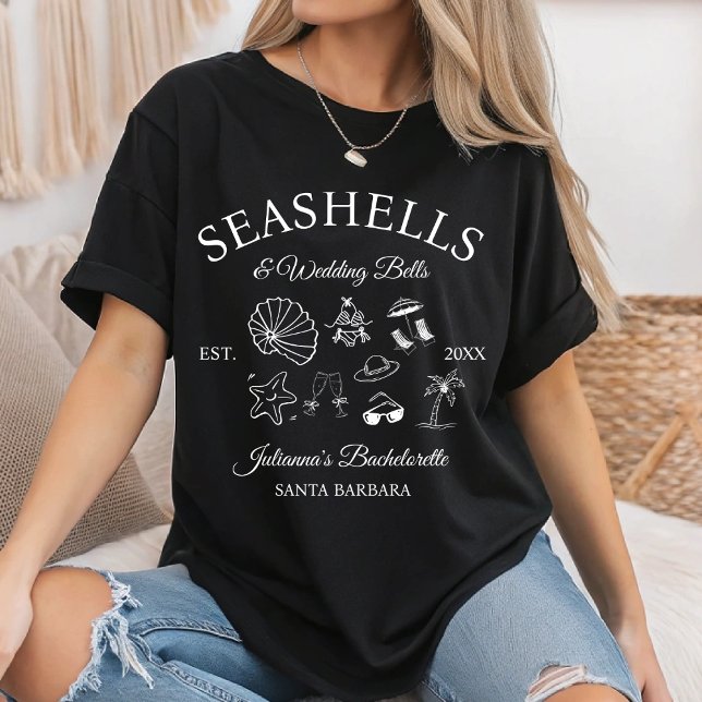 Seashells and Wedding Bells Bachelorette Bach Club T-Shirt (Creator Uploaded)