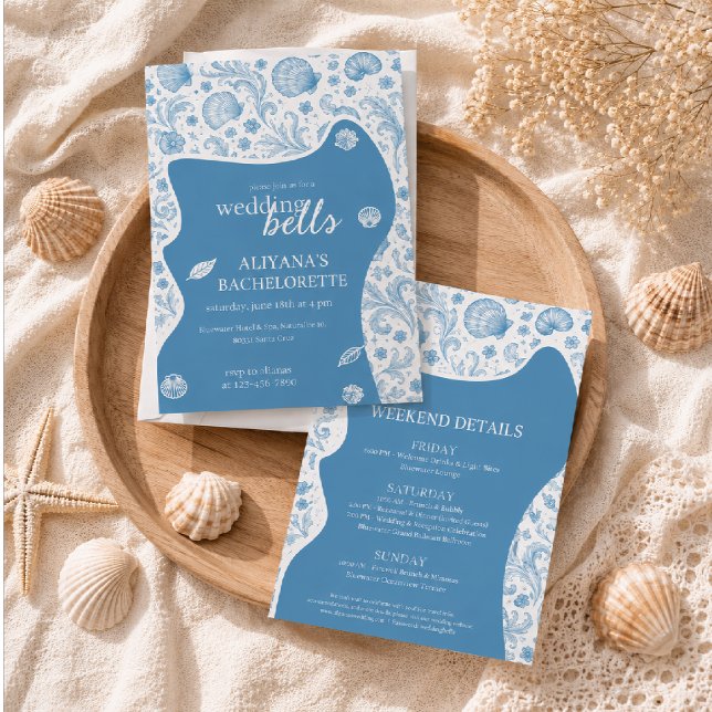 Seashells and Wedding Bells Bachelorette Itinerary Invitation (Creator Uploaded)