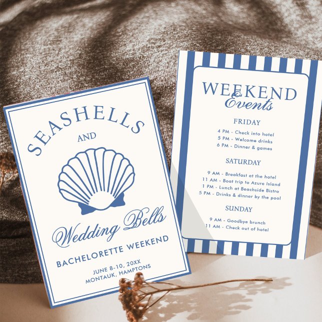 Seashells and Wedding Bells Bachelorette Itinerary Invitation (Creator Uploaded)