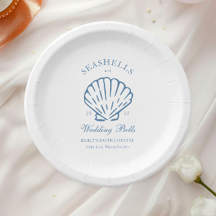 Seashells and Wedding Bells Bachelorette Party Paper Plate