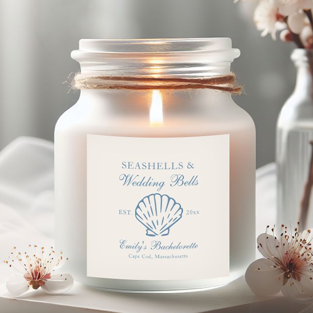 Seashells and Wedding Bells Bachelorette Party Square Sticker (Creator Uploaded)