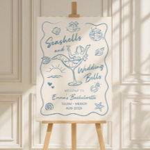 Seashells And Wedding Bells Bachelorette Sign, Coa
