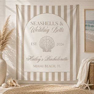 Seashells and Wedding Bells Bachelorette Tapestry