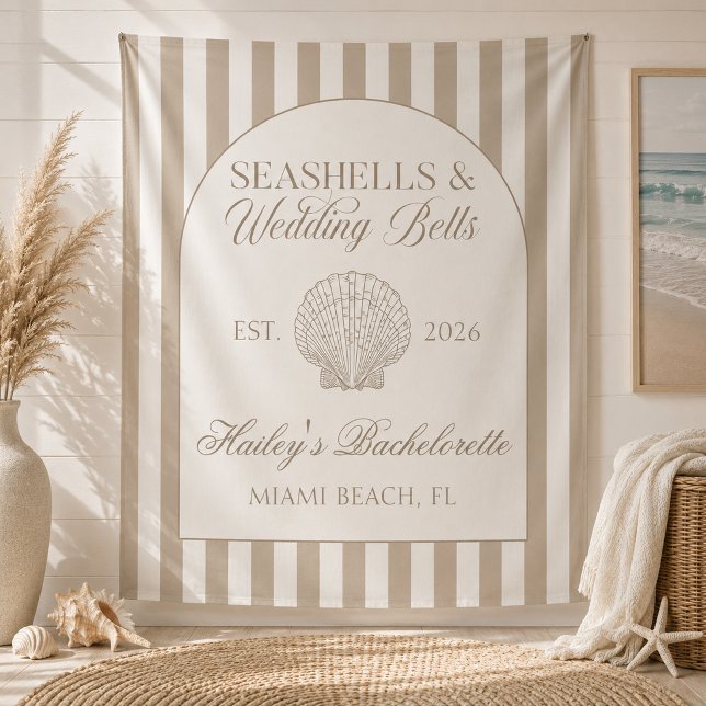 Seashells and Wedding Bells Bachelorette Tapestry (Creator Uploaded)