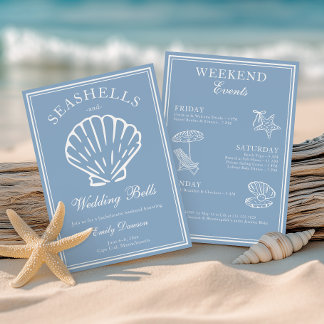 Seashells and Wedding Bells Bachelorette Weekend Invitation