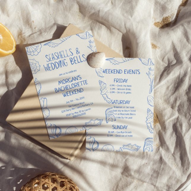 Seashells and Wedding Bells Bachelorette Weekend Invitation (Creator Uploaded)