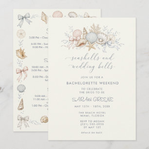 Seashells and Wedding Bells Bachelorette Weekend  Invitation