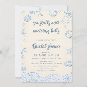 Seashells and Wedding Bells Beach Bridal Shower Invitation