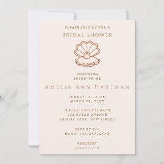 Seashells and Wedding Bells Bridal Invitation