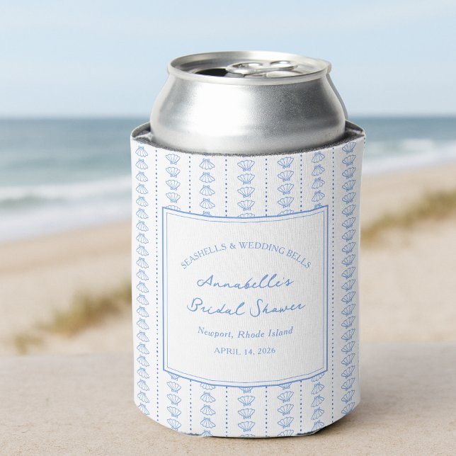 Seashells and Wedding Bells Bridal Shower Favour Can Cooler (Creator Uploaded)
