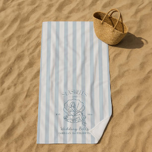 Seashells And Wedding Bells Coastal Bachelorette  Beach Towel
