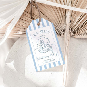 Seashells And Wedding Bells Coastal Bachelorette  Gift Tags