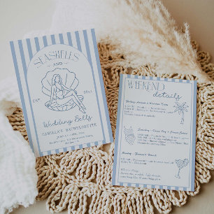 Seashells And Wedding Bells Coastal Bachelorette  Invitation