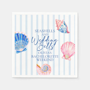 Seashells and Wedding Bells Coastal Bachelorette Napkin