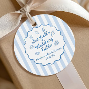 Seashells and Wedding Bells Coastal Bridal Shower Favour Tags