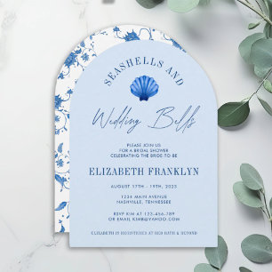 Seashells and Wedding Bells Coastal BRIDAL SHOWER Invitation