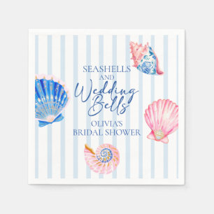 Seashells and Wedding Bells Coastal Bridal Shower Napkin