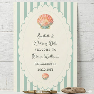 Seashells and Wedding Bells Coastal Bridal Shower  Poster