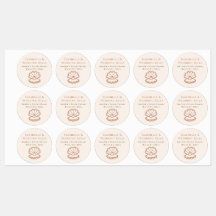 Seashells and Wedding Bells Gift Bag Sticker