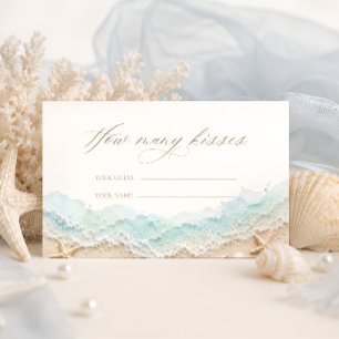 Seashells and Wedding Bells How Many Kisses Game Enclosure Card