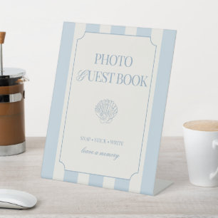 Seashells and Wedding Bells Photo Guestbook Pedestal Sign