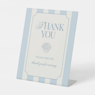 Seashells and Wedding Bells Thank You Favours Pedestal Sign